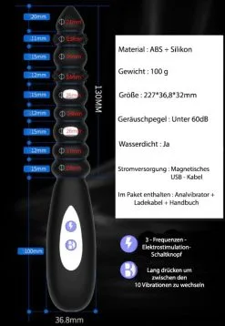 Marielove Analvibrator Mit Perlen -Sexspielzeug für die Vagina Geschäft marielove analvibrator mit perlen 659570